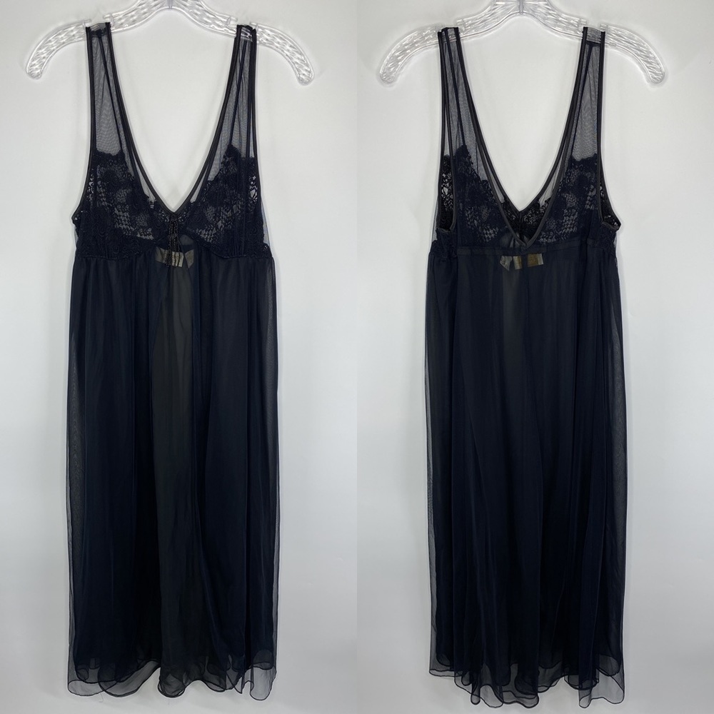 Vintage Victoria's Secret Gold Label Black Lingerie Gown Medium